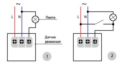 Cum de a conecta un senzor de mișcare - montarea și cablarea la lampa prin comutatorul spre