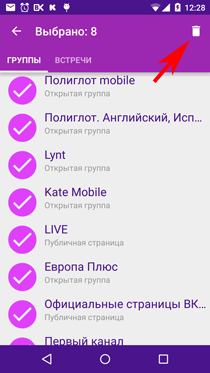 Cum pentru a elimina grupul VKontakte - Poliglot mobile