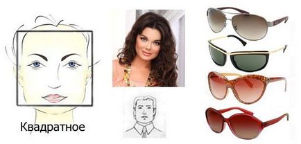 Forma pătrată a feței coafuri, coafura, forma sprancenelor, machiaj și ochelari (cu fotografii)