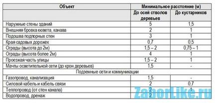 Plantarea de copaci în legătură cu gard