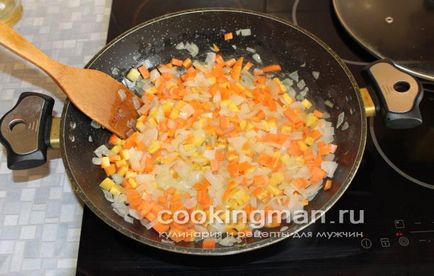 dovlecel compot (ceapă, morcovi și roșii) - gătit pentru bărbați