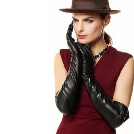 Pentru femei lungi mănuși din piele de la cot