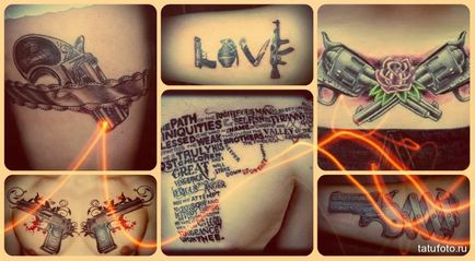 Înțeles pistol tatuaj - sensul, istorie, fotografii