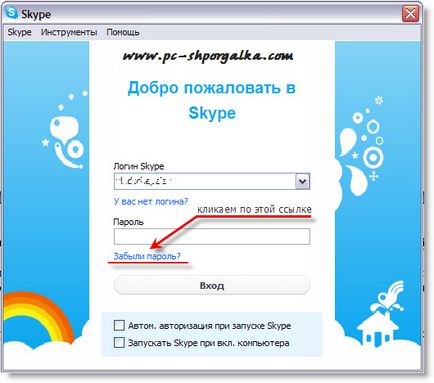 Cum de a recupera parola skype dacă a fost uitată