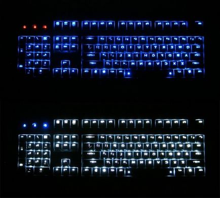 tastatura iluminata cu mâinile