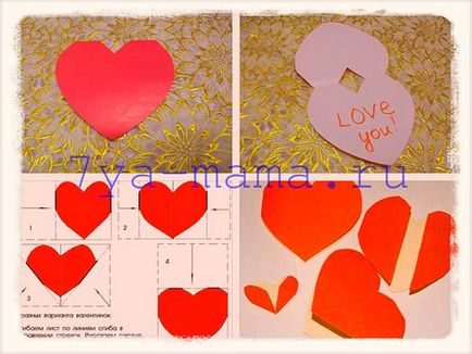 10 idei Valentine cu propriile sale mâini pentru copiii de hârtie cu fotografii, familie, mama