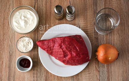 Carne de vită Stroganoff - un pas cu pas reteta fotografii