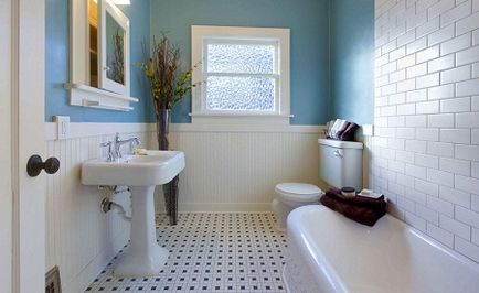 reparații buget în baie într-o cameră ieftine, ieftine mâinile lor, opțiuni foto decât lipite