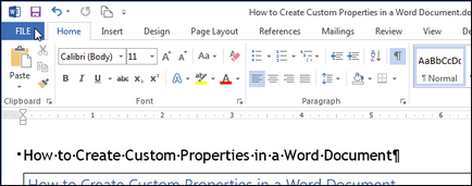 Cum de a adăuga proprietăți particularizate la document word