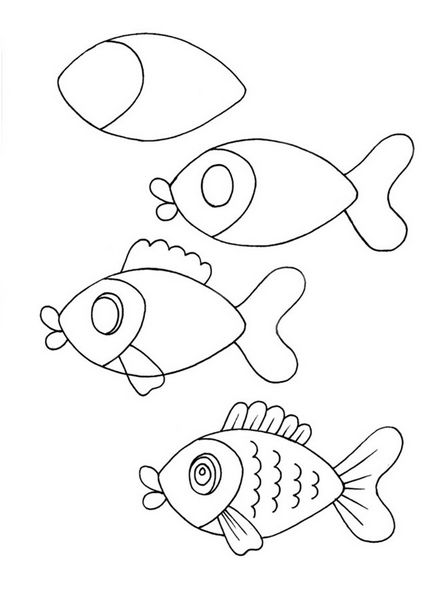 Cum de a desena un copil acvariu de pește