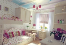 Cameră Teen fată 12-14-15 ani, design interior, fotografie frumoasă a camerei în care este posibil