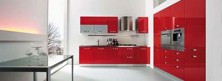 bucătărie Red 50 fotografie bucătărie design frumos în roșu