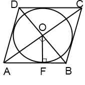 Raza cercului înscris în diamant - exemple formula de calcul