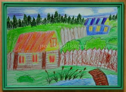 Desen pas peisaj rural cu pas, cu fotografii ale copiilor de vârstă școlară primară