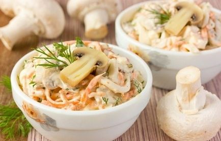 Salata de pui cu ciuperci - Retete pentru salata de pui cu