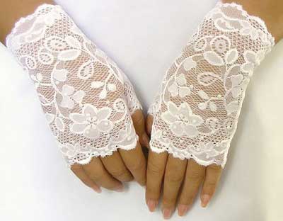 Mănuși de nuntă -, scurt, dantelă, frumos jumătate lung degete