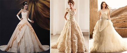 rochii de nunta de culoare sampanie 2017 modele populare cu fotografii