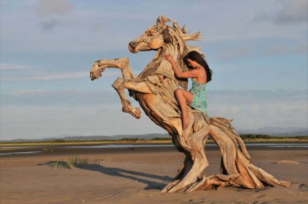 13 sculpturi neobișnuite din lemn, prin care este imposibil să treacă