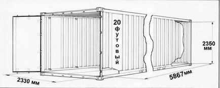 20 picioare containere de dimensiuni, tipuri, în special