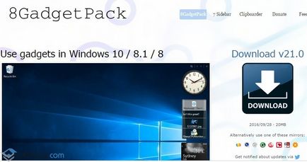 Ceasul de pe desktop-ul Windows 10