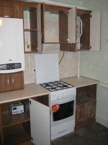 bucătărie de design, cu un cazan de gaz