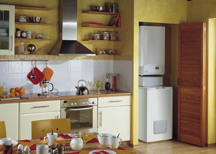 bucătărie de design, cu un cazan de gaz
