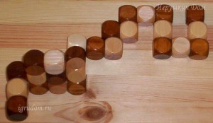 Puzzle - cub din lemn-șarpe