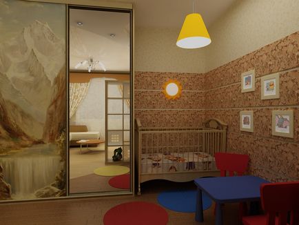 Condiții de viață și de copii într-o singură cameră pentru a face o combinație de cald literar cameră, fotografie și design,