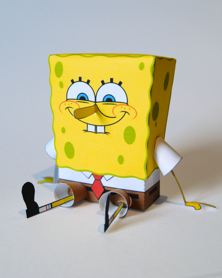 Jucării din hârtie - SpongeBob cu propriile sale mâini