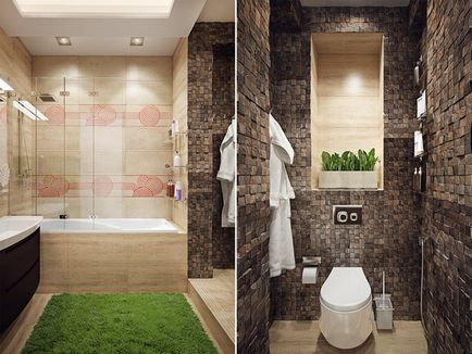 Interiorul o baie mică cu WC 83 fotografie idei de design