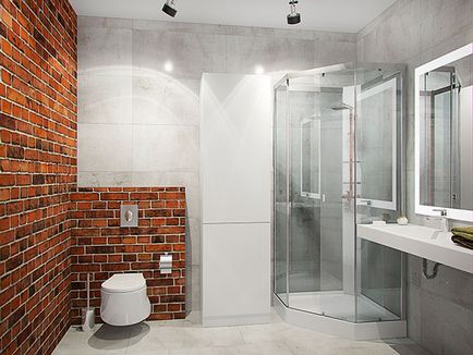 Interiorul o baie mică cu WC 83 fotografie idei de design