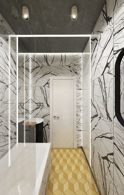 Interiorul o baie mică cu WC 83 fotografie idei de design