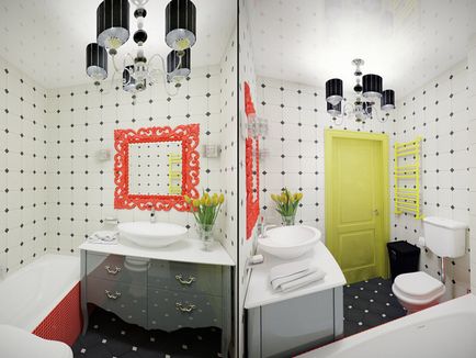 Interiorul o baie mică cu WC 83 fotografie idei de design