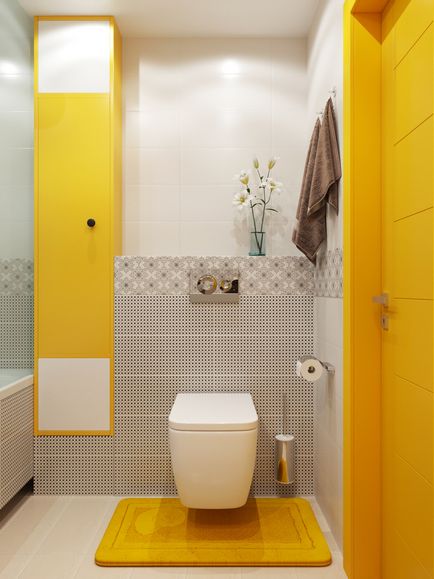 Interiorul o baie mică cu WC 83 fotografie idei de design