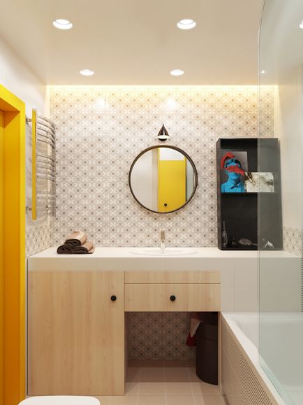 Interiorul o baie mică cu WC 83 fotografie idei de design