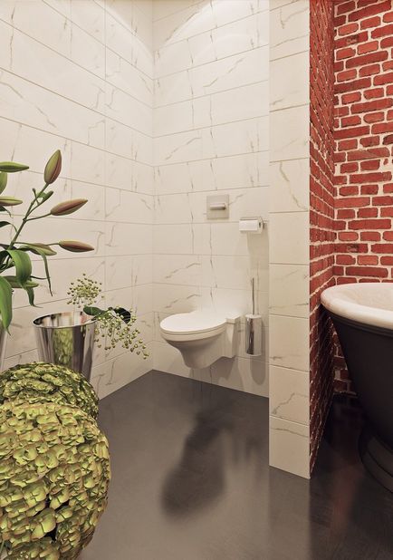 Interiorul o baie mică cu WC 83 fotografie idei de design