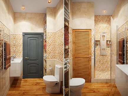 Interiorul o baie mică cu WC 83 fotografie idei de design