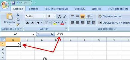Cum de a scrie o formulă în formare Excel