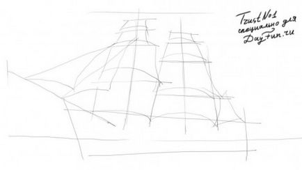 Cum de a desena un creion etape barcă cu pânze