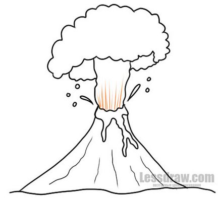 Cum să atragă un vulcan în etape, lessdraw