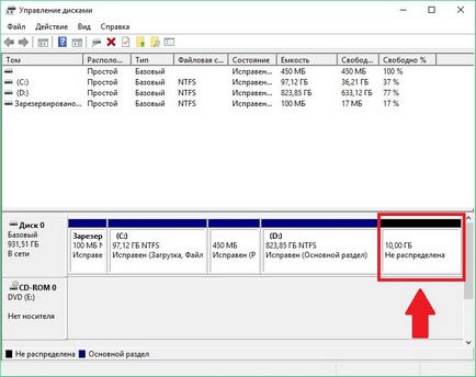 Cum de a diviza hard disk în Windows 10