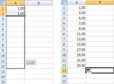 Cum celule în Excel pentru completarea automată