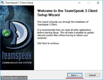 Cum se instalează TeamSpeak 3 în limba rusă