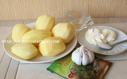 Cartofi la cuptor cu usturoi reteta maioneza cu fotografii, rețete ușor