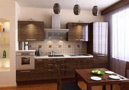 Brown interior bucătărie - fotografie, design, decorare