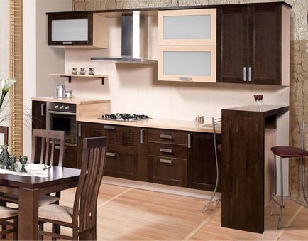 Brown interior bucătărie - fotografie, design, decorare