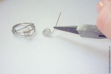Ușor în fiecare sens al inelului de sârmă de aluminiu și mărgele