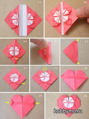 Master class modul de a face inima origami cu o floare, scheme - hobby-Sea