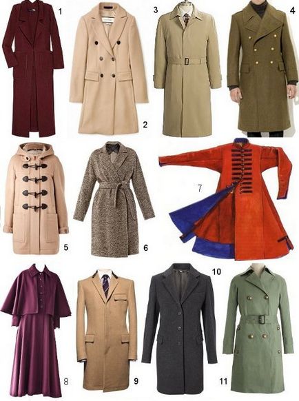 Modele paltoane și haine de ploaie, tipuri și stiluri de straturi cu fotografii