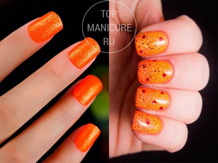 Orange manichiura - 56 idei originale